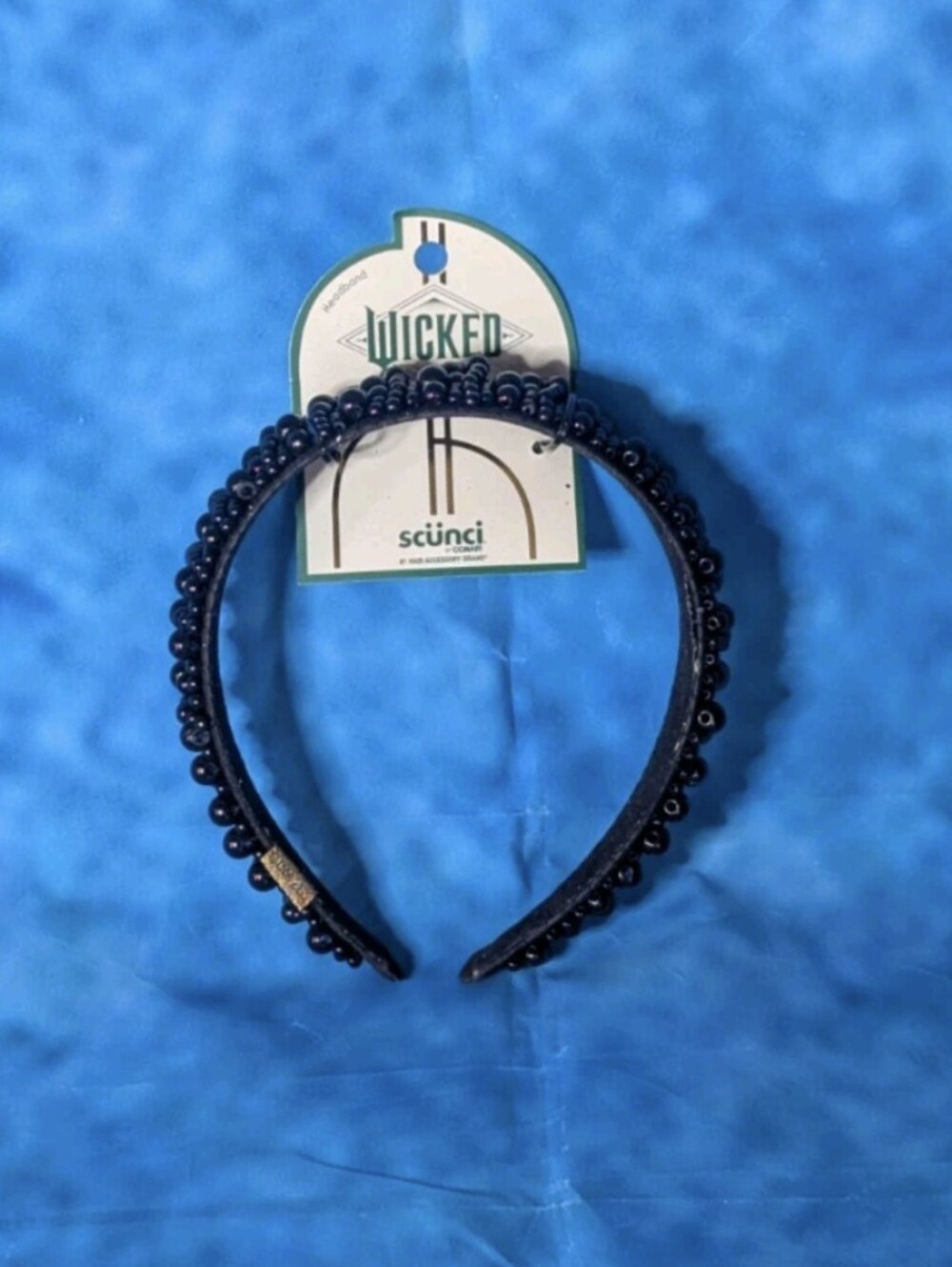 Scrunchi Wicked Elphaba Beaded Black Headband Adult OSFM NWT